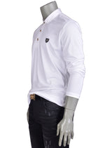 White Gold Luxe Long Sleeve Polo