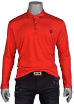 Red Gold Luxe Long Sleeve Polo