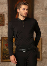 Black Gold Luxe Long Sleeve Polo