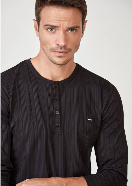 Black Tonal Tech Long Sleeve Tee