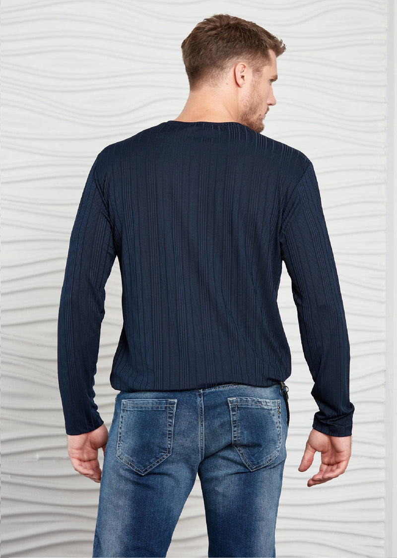 Navy Tonal Tech Long Sleeve Tee