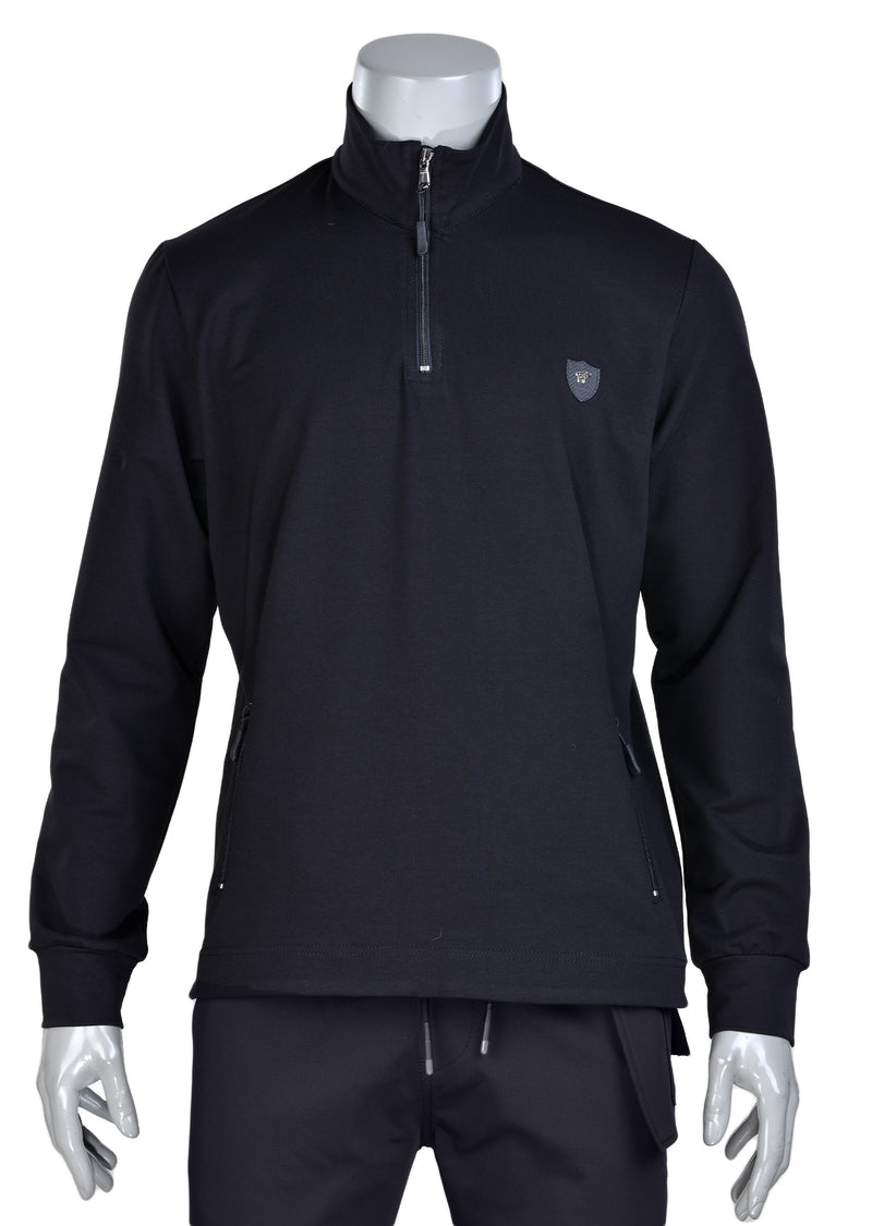 Black Quarter Zip Sweater