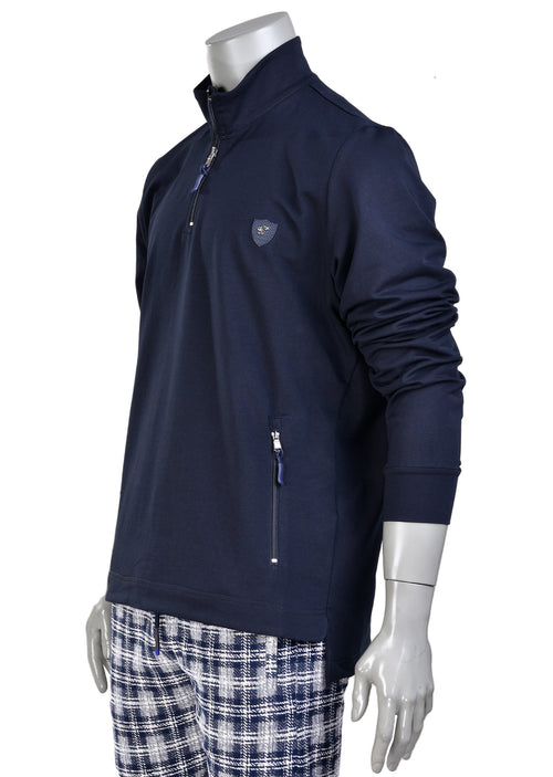 Navy Quarter Zip Sweater