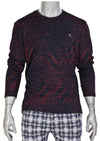 Burgundy Wave Flocked Sweater