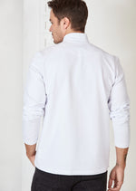 White Half-Zip Ribbon Sweater