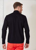 Navy Half-Zip Ribbon Sweater