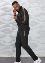 Black Gold Border Embroidery 2-pieces Tracksuit