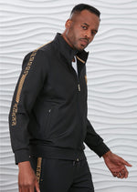 Black Gold Embroidery 2-pcs Tracksuit