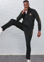 Black Gold Embroidery 2-pcs Tracksuit