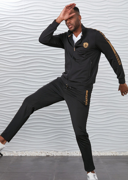 Black Gold Embroidery 2-pcs Tracksuit