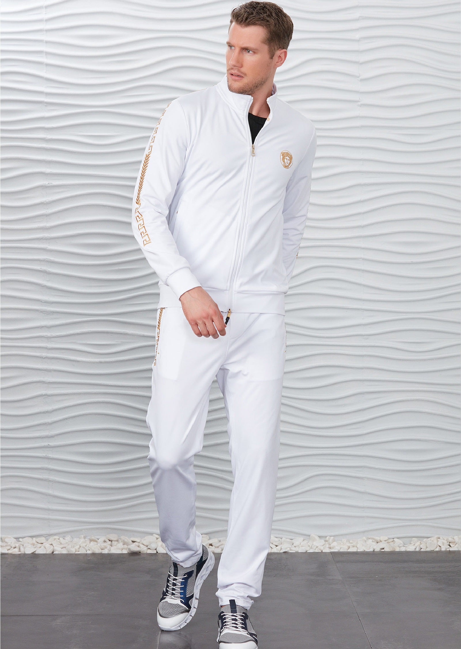 White Gold Border 2 pieces Tracksuit MONDO Menswear