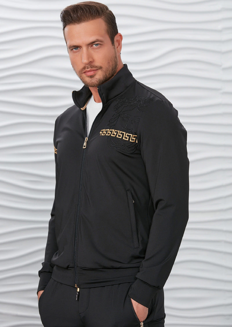 Black Gold Embroidery 2-pieces Tracksuit