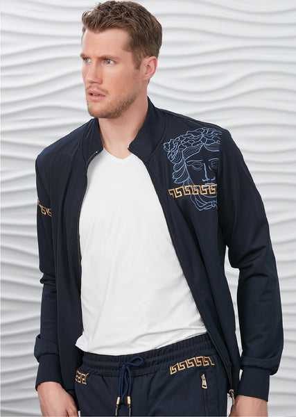 Navy Gold Embroidery 2-pieces Tracksuit – MONDO Menswear