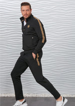 Black Gold Crown Embroidery 2-pieces Tracksuit
