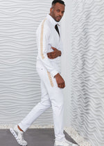 White Gold Crown Embroidery 2-pieces Tracksuit