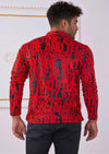 Red Alphabet Long Sleeve Polo