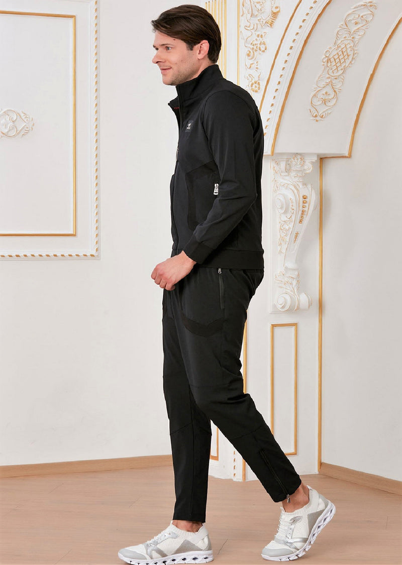 Black  Performance Tech 2-pieces Tracksuit