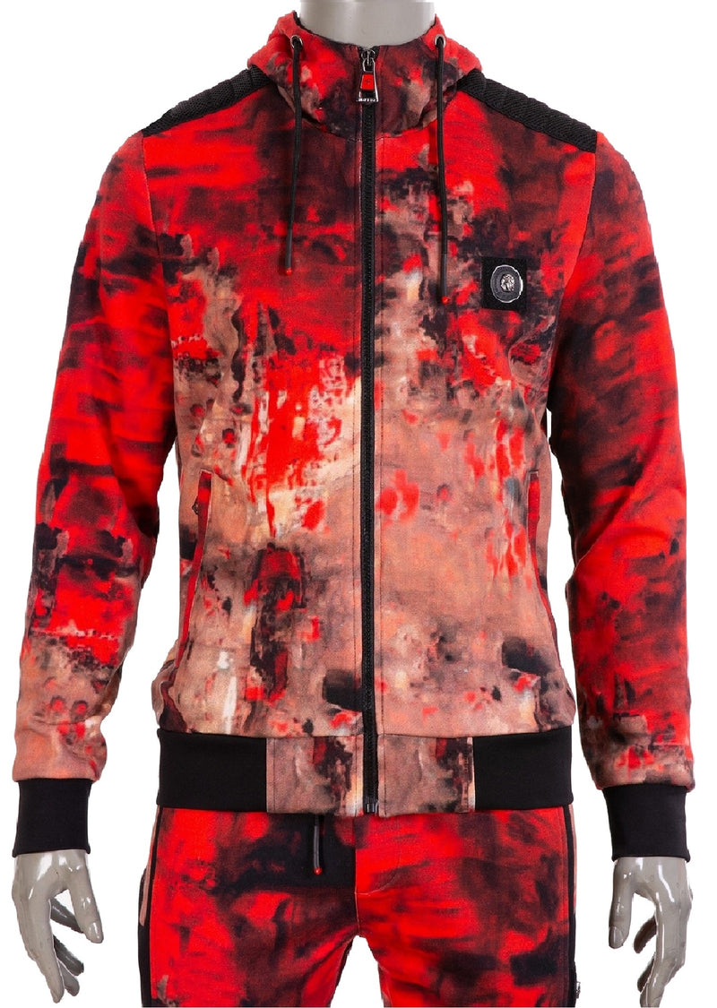 Red Tie-dye 2-pieces Tracksuit