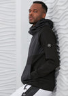 Black Nylon Double Knit Hoodie