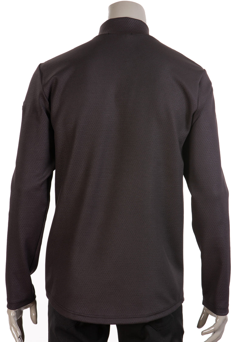 Black Quarter Zip Quilted Sweater