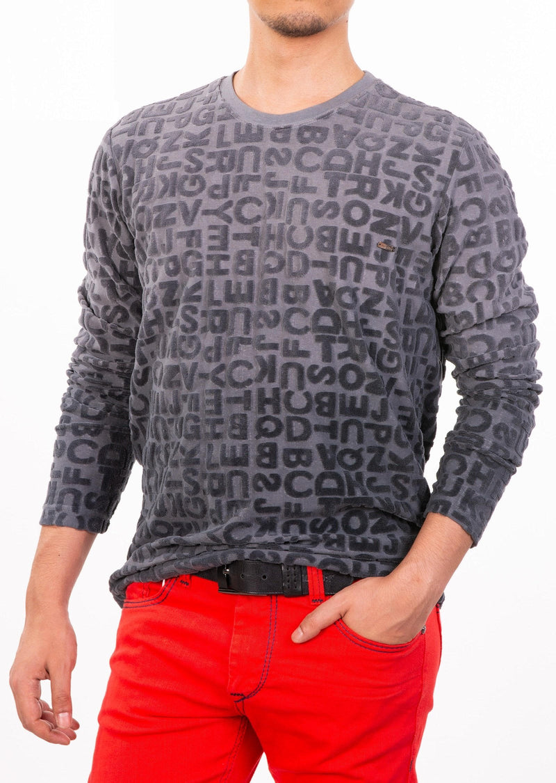Gray Luxe "Letters" Knit Sweater