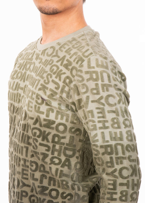 Green Luxe "Letters" Knit Sweater