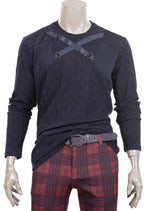 Navy Buckle & Ribbon Detailed Sweater