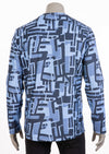 Blue "Uneven" Print Sweater