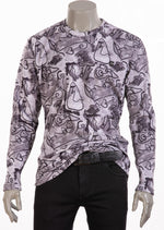 Gray "Picasso" Print Sweater