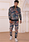 Brown Mosaic Velvet 2-pcs Tracksuit