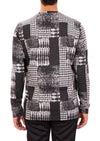 Black Gray Panel Brushstroke Sweater