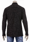 Black Curve Weaved Knit Polo