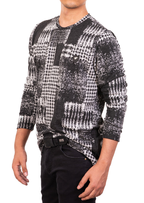 Black Gray Brushstroke Sweater