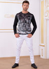 Silver "Hercules" Velour Sweater