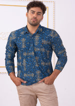 Blue Maze Meander Polo