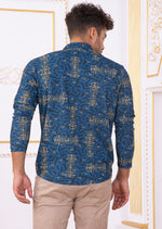 Blue Maze Meander Polo