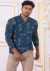 Blue Maze Meander Polo