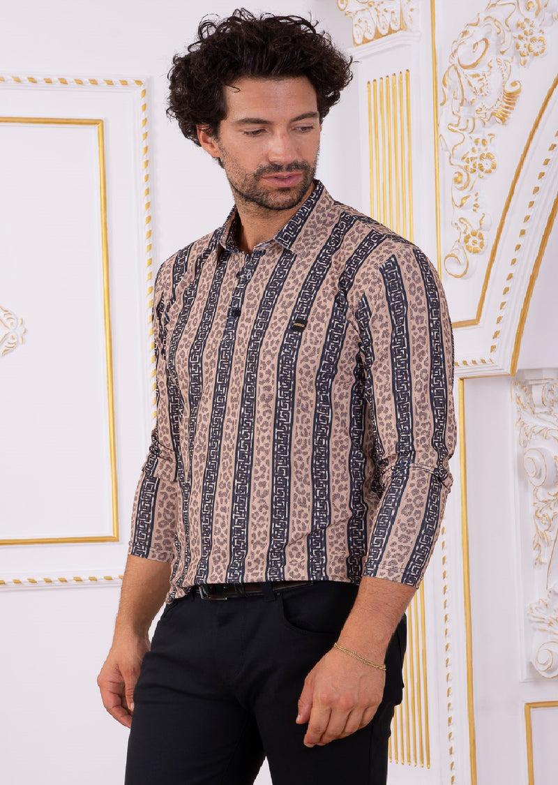 Brown Leopard Meander Polo