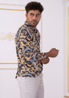 Gray Gold Meander Polo