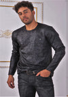 Black Waxed "Brushstroke" Sweater