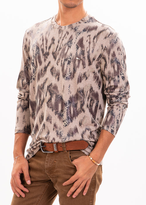 Beige Snake Trace Sweater