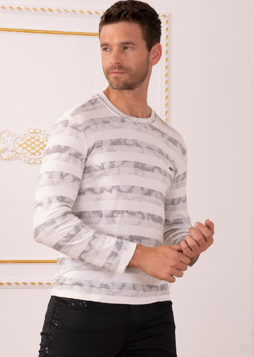 White "Ash" Print Sweater