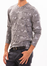 Light Gray "Ash" Print Sweater