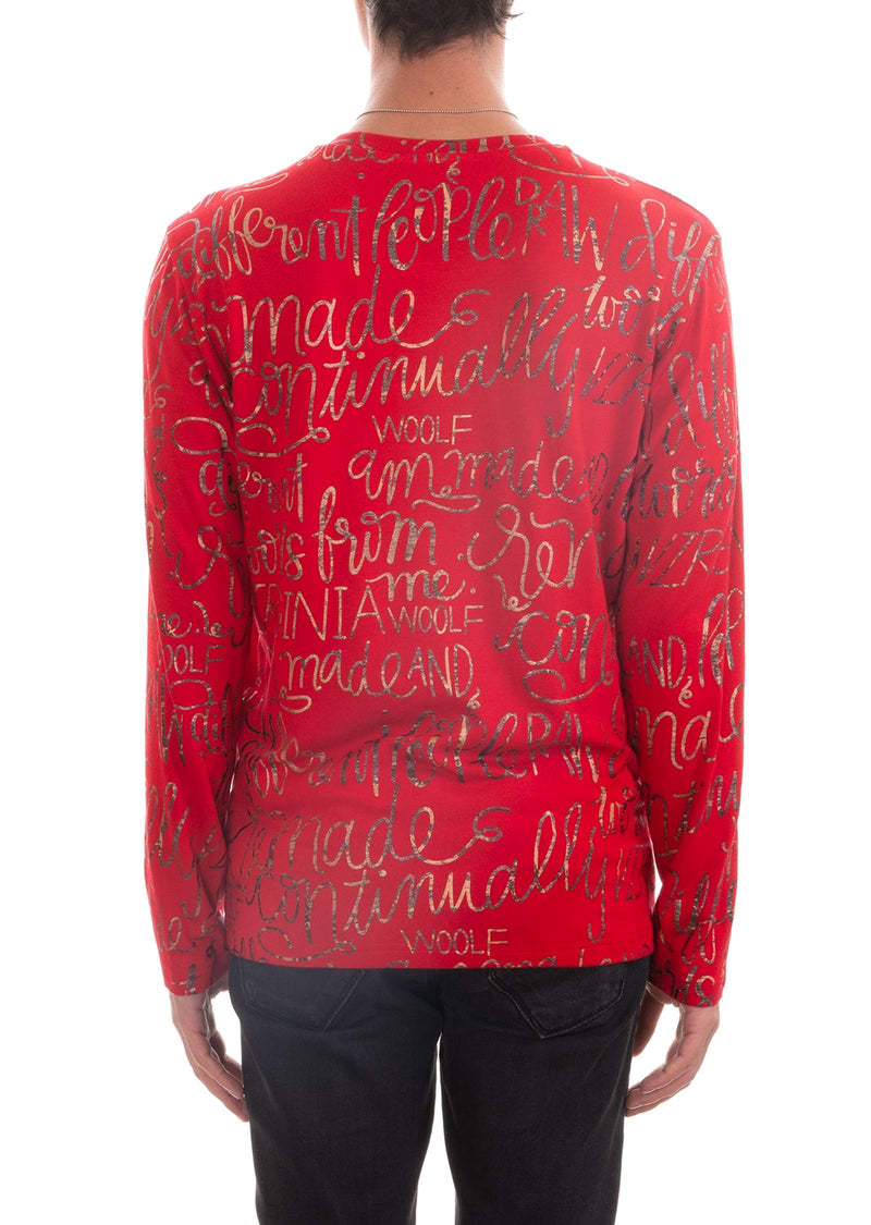 Red Gold "Words" Sweater