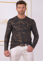 Gray Gold "Words" Sweater