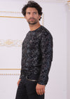 Black Snake Print Sweater