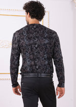 Black Snake Print Sweater