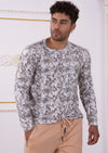 Beige Snake Print Sweater