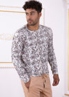 Beige Snake Print Sweater