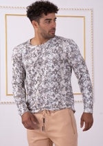 Beige Snake Print Sweater